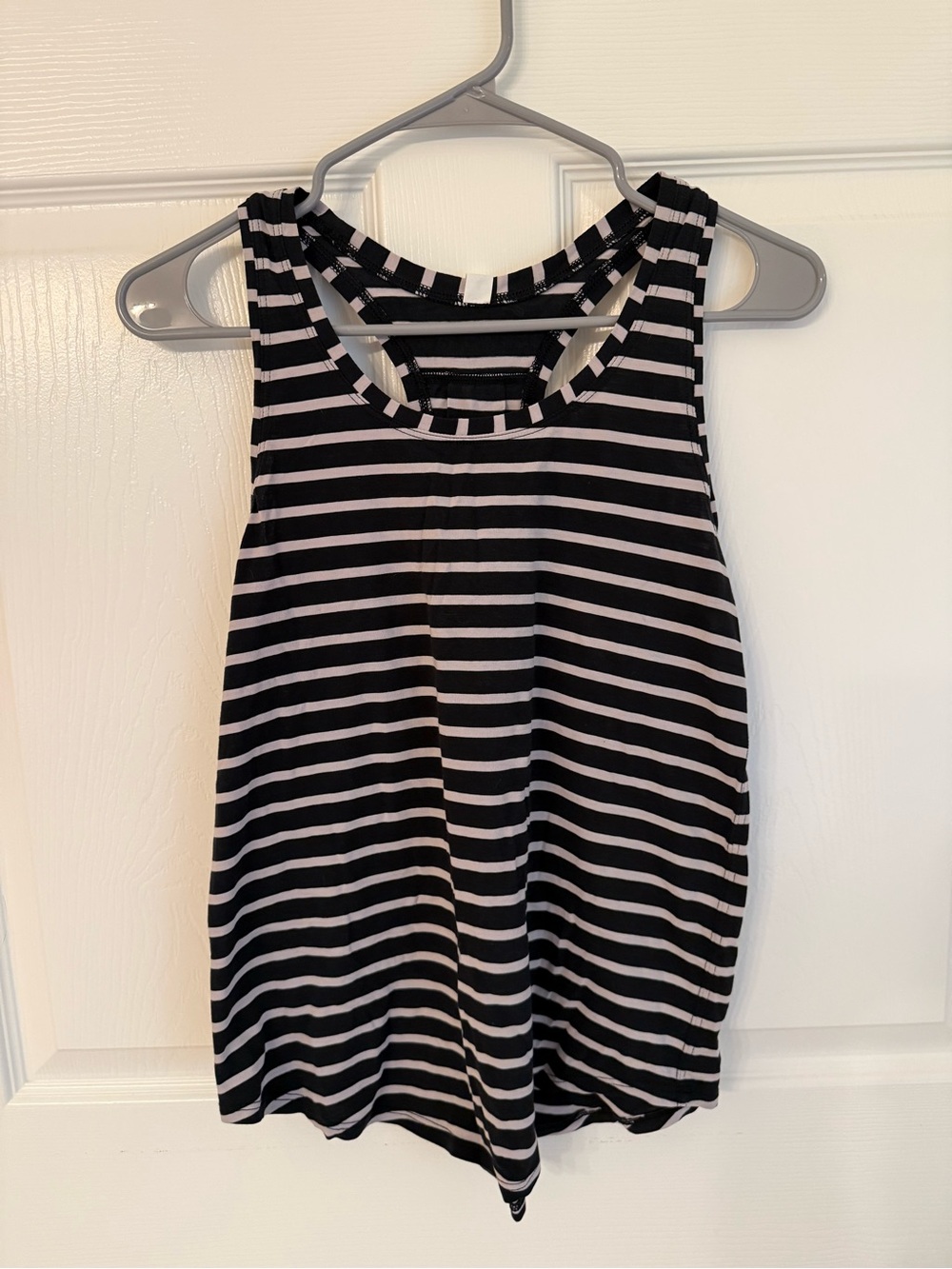 lululemon athletica Black and White Striped Racerback Tank